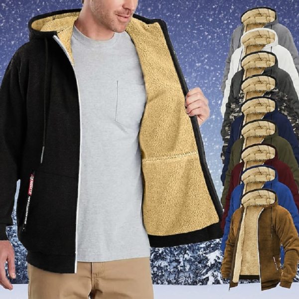 Herren Reiß verschluss Hoodie Sweatshirt Sherpa Hoodie Jacke Sweat Jacke lässig wesentliche Winterkleid ung Bekleidung Hoodies Sweatshirts