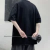 Baumwoll-T-Shirts für Männer und Frauen mit Halbärmchen für Sommer, locker, kurz, lässig, Basis hemd, einfarbig - Image 3
