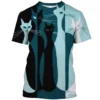 Neue Sommer Männer coole Cartoon Katze drucken 3d gedruckt T-Shirt Hip Hop Spaß Straße Persönlichkeit o Kragen Kurzarm plus Größe Top - Image 4