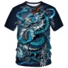 Chinesisches Drachen muster 3d Harajuku drucken Sommer Männer Kurzarm Rundhals ausschnitt Mode coole Straße Hip Hop übergroße lose Top neu - Image 3
