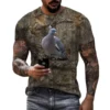Herren T-Shirt Tarnung Jagd Tier Sika Hirsch 3D-Druck T-Shirts Mode Bär Muster Kurzarm Outdoor-Sport lose Tops - Image 3