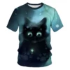 Neue Sommer Flut Mode Haustier Katze Muster Männer T-Shirts lässig 3D-Druck T-Shirts Hip Hop Persönlichkeit Rundhals ausschnitt Kurzarm Tops - Image 4