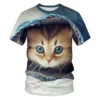 Neue Sommer Flut Mode Haustier Katze Muster Männer T-Shirts lässig 3D-Druck T-Shirts Hip Hop Persönlichkeit Rundhals ausschnitt Kurzarm Tops - Image 5
