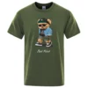 Sommer lässig T-Shirt bekommen verrückt schlechte Laune gehen stille Teddybär Kurzarm Herren T-Shirt Hip Hop Tops lose übergroße Männer T-Shirts - Image 3