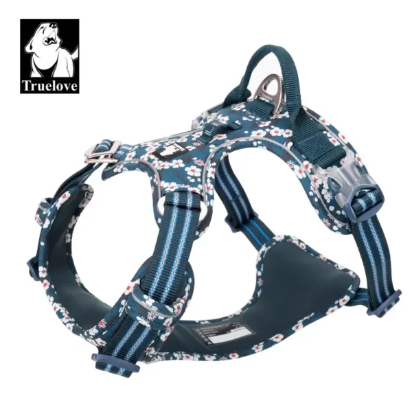 Truelovepet Hunde geschirr für große mittelgroße kleine mit Baumwoll-Aluminium legierung mit Blumenmuster verstellbare Weste