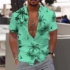 2023 Kokosnuss baum Hemden für Männer 3d gedruckt Männer Hawaii Hemd Strand 5xl Kurzarm Mode Tops T-Shirt Mann Bluse Camisa - Image 2