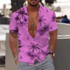 2023 Kokosnuss baum Hemden für Männer 3d gedruckt Männer Hawaii Hemd Strand 5xl Kurzarm Mode Tops T-Shirt Mann Bluse Camisa - Image 3