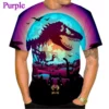 Jurassic Park 3d gedruckt T-Shirt Sommer Mode T-Shirt Unisex Jurassic World lässig Rundhals ausschnitt T-Shirts Herren Kurzarm - Image 2