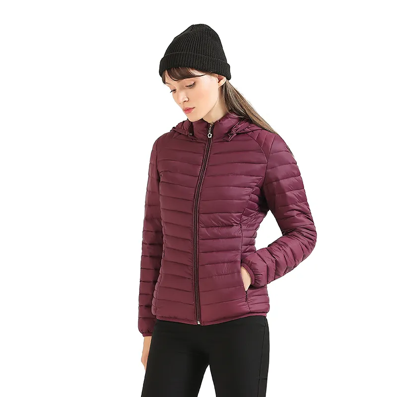SANTELON Ultraleichter, gepolsterter Pufferjackenmantel für Damen mit abnehmbarer Kapuze, warmer, leichter Outdoor-Parka mit Aufbewahrungstasche - Image 2