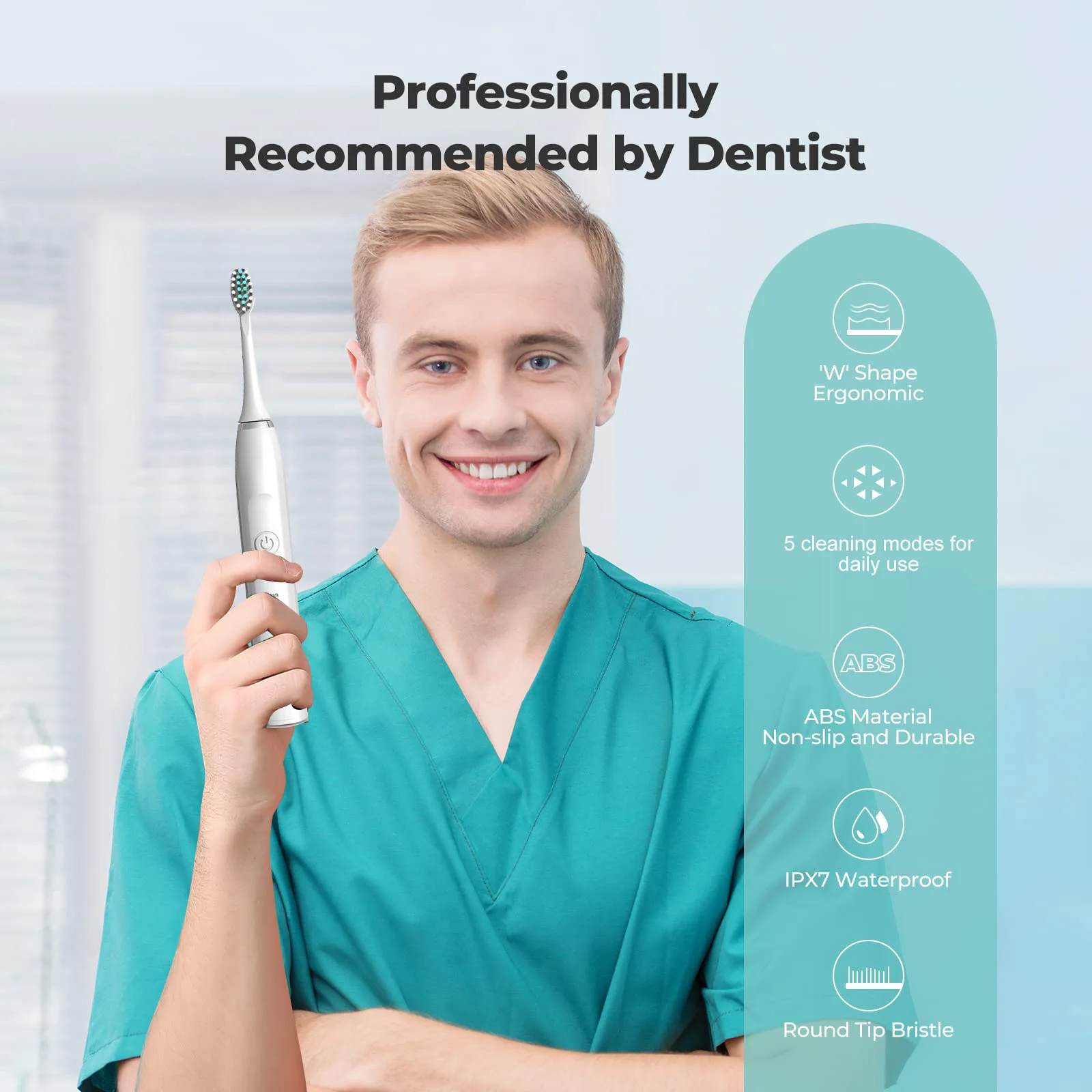 Sonic elektrische Zahnbürste Timer Bürste 5-Modus USB-Ladegerät wiederauf ladbare tief saubere Zahnbürsten Ersatz köpfe für Erwachsene eingestellt - Image 2