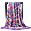 Beliebte Tücher Europa Und Amerika Mode Bandanas Neue Druck Sonnencreme 90X90CM Kopftuch Vier Jahreszeiten Luxus Platz Silk Schals - Image 5
