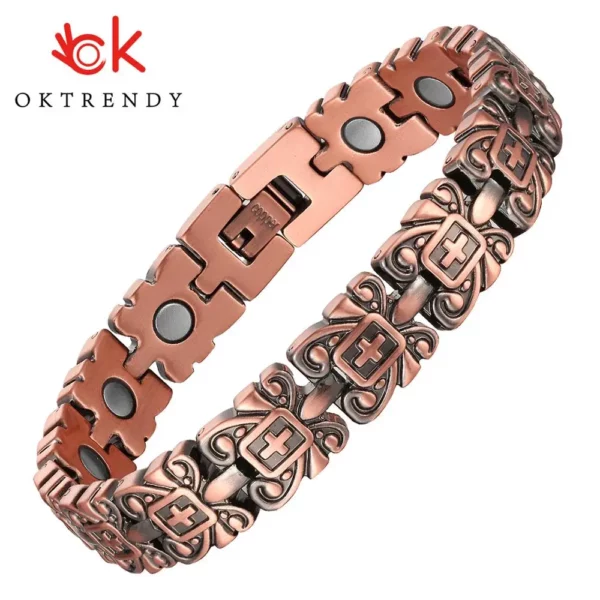 Reinem Kupfer Magnetische Armbänder für Arthritis Schmerzen Relief mit Starken Magneten Armband Verstellbare Magnet Therapie Armband