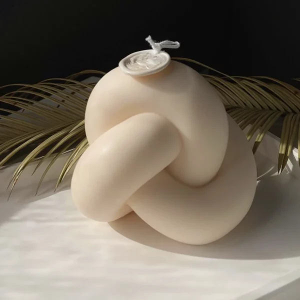 Krawatte Seil Ball gedrehte gestrickte Knoten Kerzen Formen Rohr Knoten Kerze Silikonform für einzigartiges seltsames Geschenk