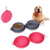 Rubber Foldable Double Bowl Pet Feeding Bowl Pets Supplies Dog Cat Bowls - Image 9